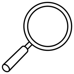 Magnifying Glass Line Art Vector Illustration