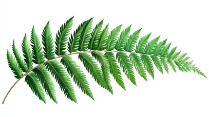 Watercolor Illustration of a Fern Branch