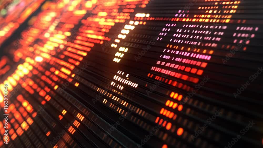 Aufkleber visual representation of digital data streams in vibrant red tones showcasing technology and innovat