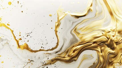 Golden Abstract Marble Art: Luxury and Elegance