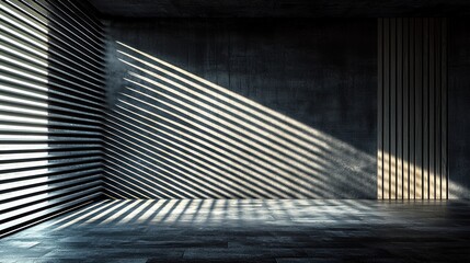 Obraz premium Abstract Interior Design: Light and Shadow Play in Modern Minimalist Room