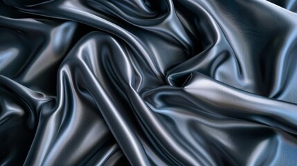 Fototapeta premium Dark Gray Draped Silk Fabric Texture
