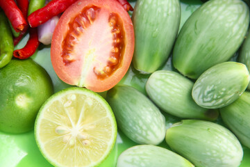 Sayur lalapan, lalapan eat vegetables raw, fresh vegetables with raw spices that have not been processed