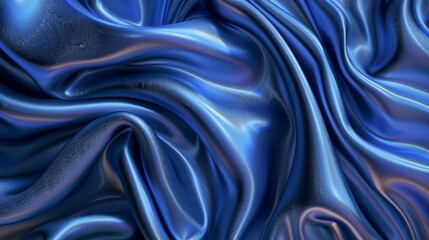 Fototapeta premium Abstract Blue Silk Drape: Luxurious Texture and Elegant Swirls