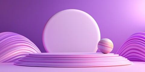 Obraz premium A modern abstract composition with shapes and vibrant colors in a playful design.