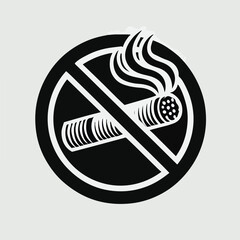 No smoking sign on white background icon vector on a white background
