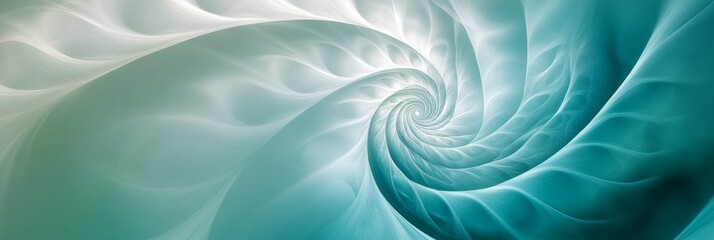 Obraz premium Abstract Teal Swirl: A Serene and Dreamlike Digital Painting