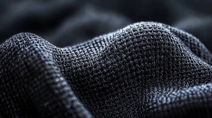 Dark Knitwear Fabric Texture: Abstract Background