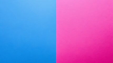 A vibrant blue and pink color block background
