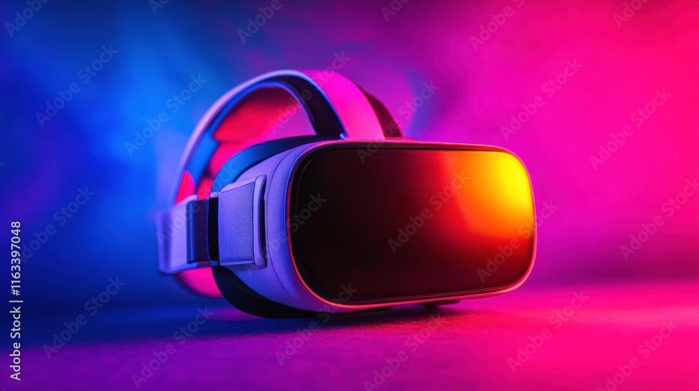 Poster high-resolution virtual reality headset with clean lines