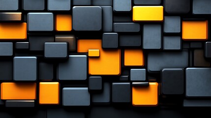 Abstract Orange and Grey Square Pattern Background