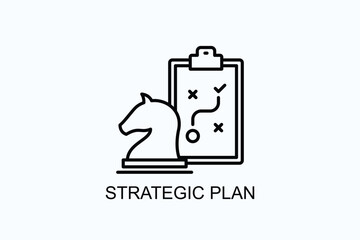 Strategic Plan Isolated Vector, Icon Or Logo Sign Symbol Illustration