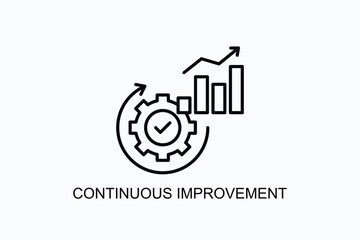 Continuous Improvement Isolated Vector, Icon Or Logo Sign Symbol Illustration
