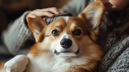 Grooming a Dog: A Cozy Moment
