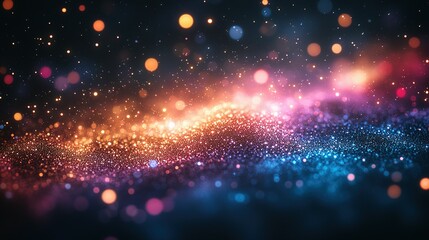 Fototapeta premium Sparkling Glitter Background With Colorful Lights
