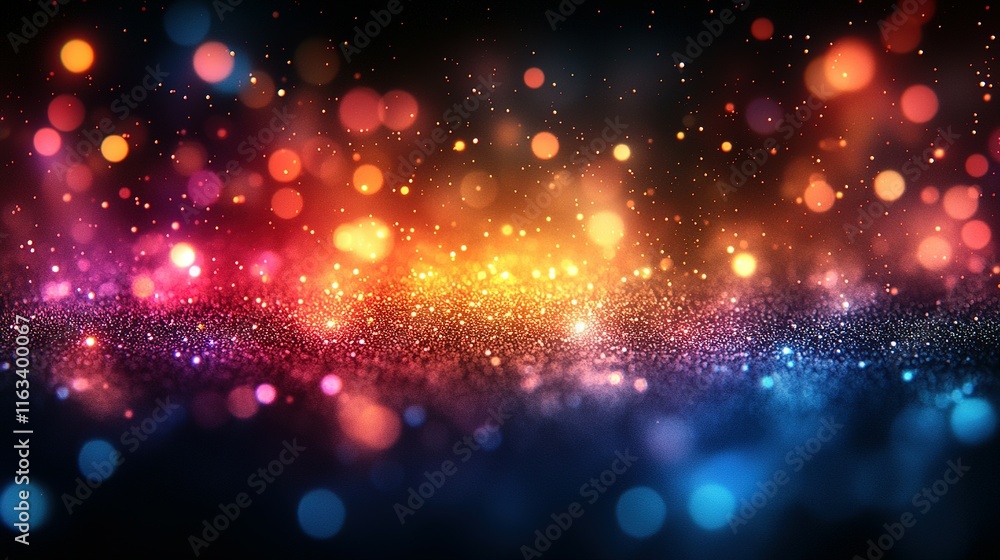 Poster glittering lights abstract background with bokeh effect