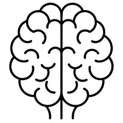 Minimal Brain Illustration with Clean Lines
