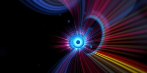 Obraz premium Abstract vibrant light rays converge on a glowing central point