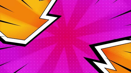 modern vibrant burst combined with explosion in a bright comic style background seamless 4k video background motion pop art design - Powered by Adobe