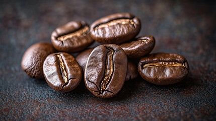Fototapeta premium coffee beans on a dark background