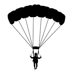 paraglider silhouette on white background