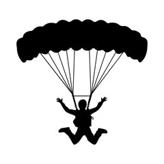 paragliding in the sky background.