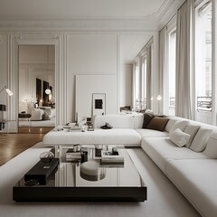 Modern White Living Room Interior Design Elegance