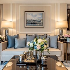 Elegant Living Room Interior Design with Modern Sofa and Decor