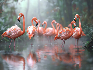  valentine's day love flamingos