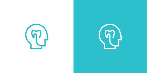 Dentist Tooth with Mind Logo Design