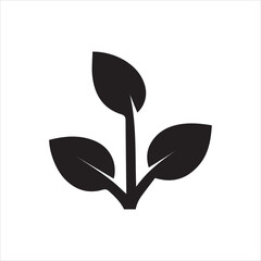 Simple leaf tree logo design, leaf vector icon illustration