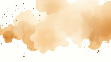 Obraz premium Abstract Beige Watercolor Splashes and Blobs on White Background