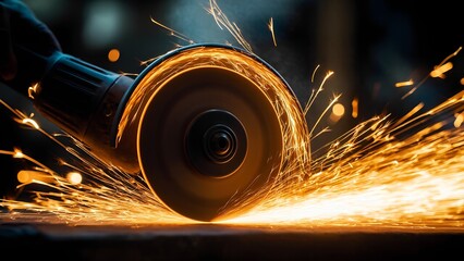 sparks from a grinder