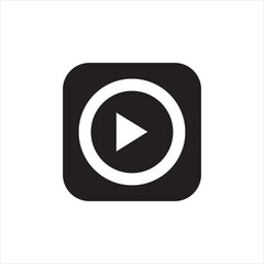 Video play button icon vector illustratio, Play button isolated icon vector, On, Play, Play Button, Push, Watch Icon - Play Button Icon