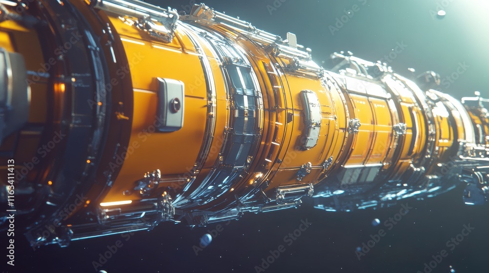 Poster engineers building modules for deep space missions