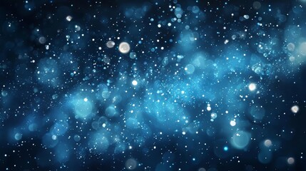 Obraz premium Abstract Blue Bokeh Lights, Glitter, Sparkle, Background, Texture, Shimmer, Glow, Defocused, Soft Focus, Dreamy