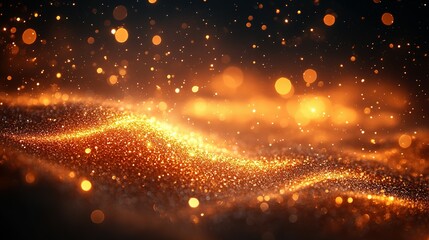 Obraz premium Golden Glitter Abstract Background With Sparkling Lights