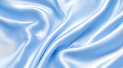 Naklejka premium Smooth Blue Satin Fabric Draped Luxuriously