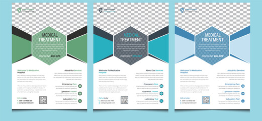 Editable elegant creative clean corporate modern professional company business medical hospital healthcare doctor clinic promotion services flyer poster design template.