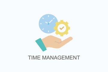Time Management Isolated Vector, Icon Or Logo Sign Symbol Illustration