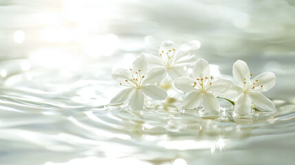White Jasmine Flower in Water
