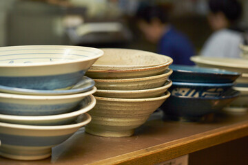 Bowls in the udon shop