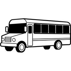 Playful School Bus Outline for Kids' Designs