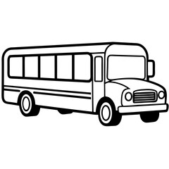 Playful School Bus Outline for Kids' Designs