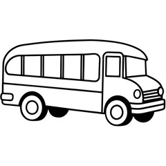 Playful School Bus Outline for Kids' Designs