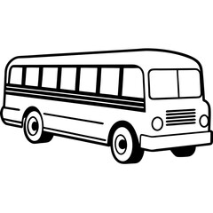 Playful School Bus Outline for Kids' Designs