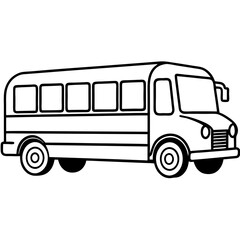 Playful School Bus Outline for Kids' Designs