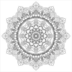 Fototapeta premium This a round mandala with line art.