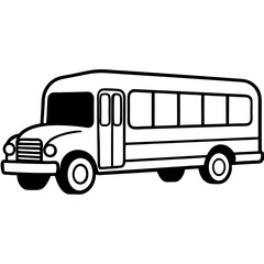 Playful School Bus Outline for Kids' Designs