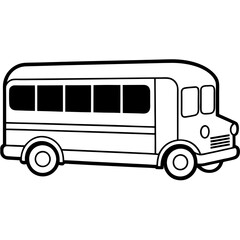 Playful School Bus Outline for Kids' Designs